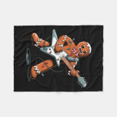 Santa Gingerbread Playing Guitar Funny Christmas P Fleecedecke (Vorderseite (Horizontal))