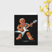 Santa Gingerbread Playing Guitar Funny Christmas P Karte (Gelbe Blume)