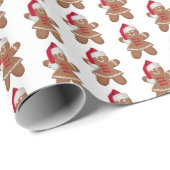 Santa Gingerbrei Cookie Girl Geschenkpapier (Rolleneckpunkt)
