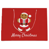 Santa Gingerbrei Man Holiday Weihnachten Große Geschenktüte (Vorderseite)