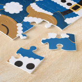 Santa Gingerbrei Men Cookie Blue Weihnachten Puzzle (Seite)