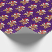 Santa Gingerbrot Kekselmädchen mit Schneeflocken Geschenkpapier (Ecke)