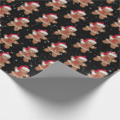 Santa Gingerbrot Kekselmädchen mit Schneeflocken Geschenkpapier (Ecke)