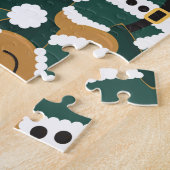 Santa Gingerbrot Männer Cookie Grün Weihnachten Puzzle (Seite)