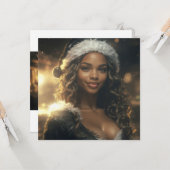 Santa Girl auf dem Weihnachtsmarkt Karte (Vorderseite/Rückseite Beispiel)