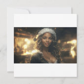 Santa Girl auf dem Weihnachtsmarkt Karte (Rückseite)