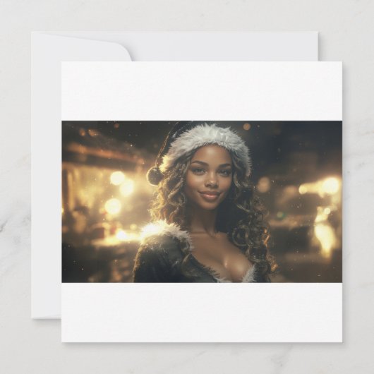 Santa Girl auf dem Weihnachtsmarkt Karte (Rückseite)