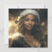 Santa Girl auf dem Weihnachtsmarkt Karte (Vorderseite)