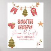 Santa Girl Boy Holiday Baby Shower Poster (Vorne)