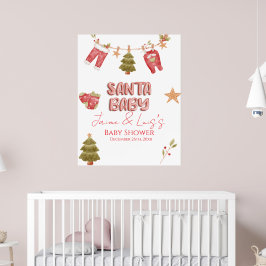 Santa Girl Boy Holiday Baby Shower Poster
