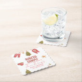 Santa Girl Boy Holiday Baby Shower Untersetzer (Vor Ort)