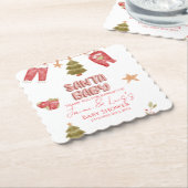Santa Girl Boy Holiday Baby Shower Untersetzer (angewinkelt)