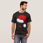 Santa Girl Eyelashes Weihnachtsmannmütze Weihnacht T-Shirt (Vorne ganz)