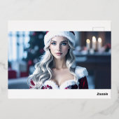 Santa Girl Folien Feiertagspostkarte (Rückseite)