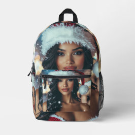 Santa Girl - Ho Ho Ho - Christmas Bedruckter Rucksack