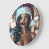 Santa Girl - Ho Ho Ho - Christmas Große Wanduhr (Winkel)