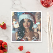 Santa Girl - Ho Ho Ho - Christmas Serviette (Beispiel)
