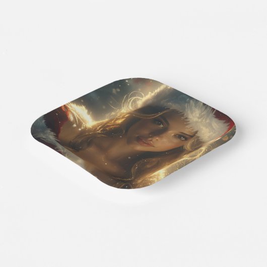 Santa Girl Pappteller (Gewinkelt)