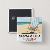 Santa Giulia Korsika "Reisen mit dem Flugzeug" Str Button (Vorne & Hinten)