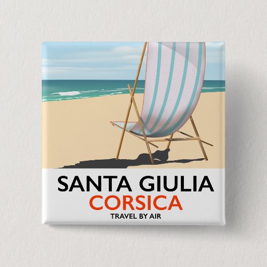 Santa Giulia Korsika "Reisen mit dem Flugzeug" Str Button (Vorderseite)