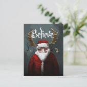 Santa "Glaube" Feiertagspostkarte (Stehend Vorderseite)