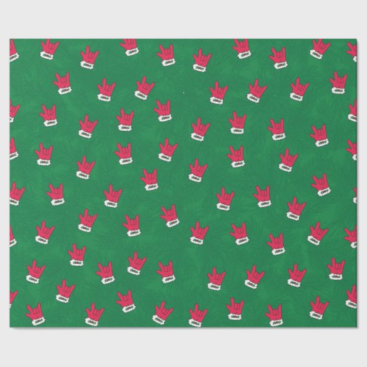 Santa Glove ASL I Liebe Sie Geschenk Wrap Paper Geschenkpapier (Saum)