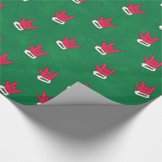 Santa Glove ASL I Liebe Sie Geschenk Wrap Paper Geschenkpapier (Ecke)