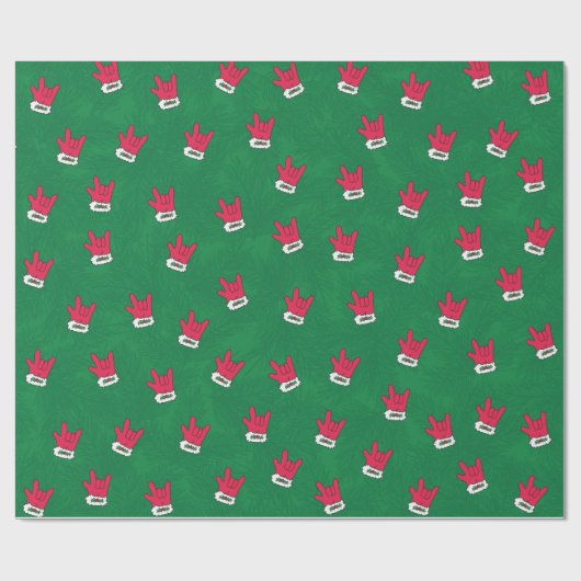 Santa Glove ASL I Liebe Sie Geschenk Wrap Paper Geschenkpapier (Flach)