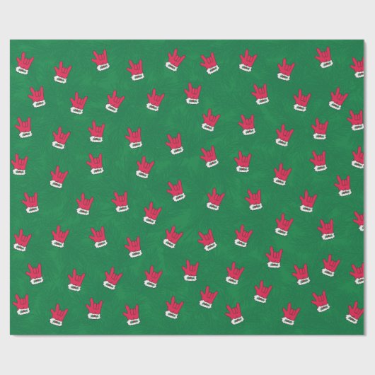 Santa Glove ASL I Liebe Sie Geschenk Wrap Paper Geschenkpapier (Flach)
