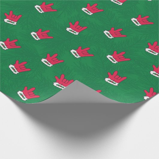 Santa Glove ASL I Liebe Sie Geschenk Wrap Paper Geschenkpapier (Ecke)