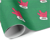 Santa Glove ASL I Liebe Sie Geschenk Wrap Paper Geschenkpapier (Rolleneckpunkt)