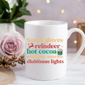 Santa Gloves Reindeer Hot Cocoa Holiday Tasse