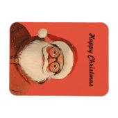 Santa | Glückliche Weihnachtskarte Magnet (Horizontal)