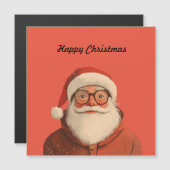 Santa | Glückliche Weihnachtskarte Magnetkarte (Vorne/Hinten)