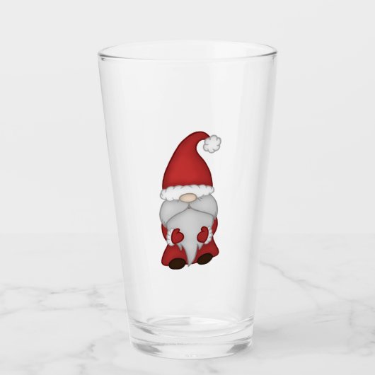 Santa Gnom Bierglas Glas (Vorderseite)