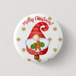 Santa Gnome Button
