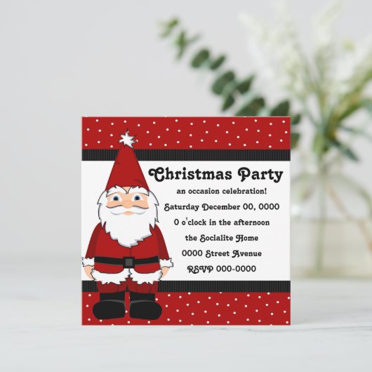 Santa Gnome Einladung (Stehend Vorderseite)