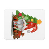 Santa Gnome - Funny Christmas Gnome Design Magnet (Horizontal)