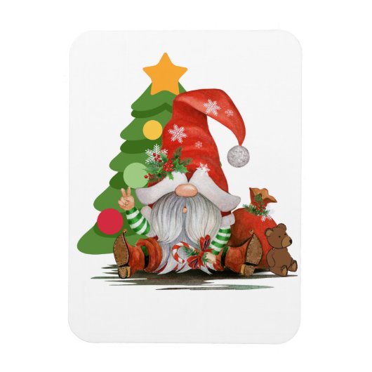 Santa Gnome - Funny Christmas Gnome Design Magnet (Vertikal)