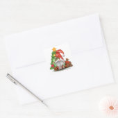 Santa Gnome - Funny Christmas Gnome Design Magnet Quadratischer Aufkleber (Umschlag)