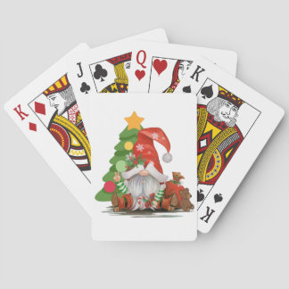 Santa Gnome - Funny Christmas Gnome Design T - Shi Spielkarten
