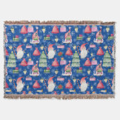 Santa Gnome für Ferien Muster Blue Background Decke (Vorderseite)