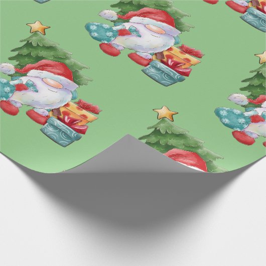 Santa Gnome  Geschenkpapier (Ecke)