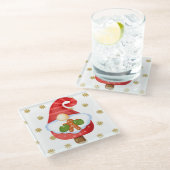 Santa Gnome Glasuntersetzer (Schrägansicht)