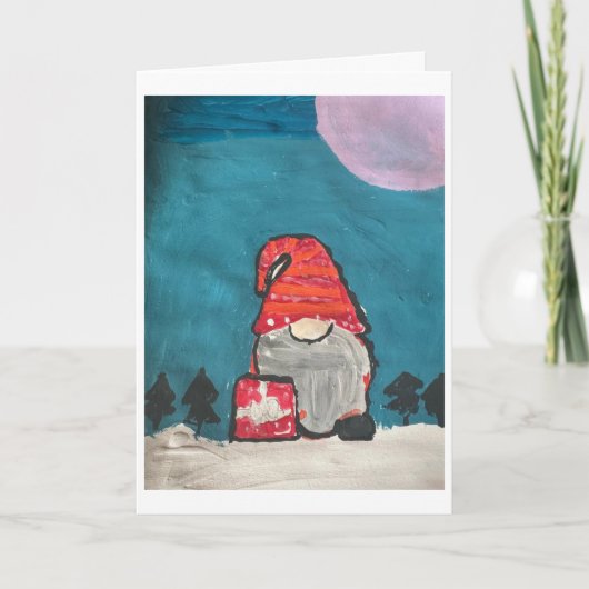 Santa Gnome Karte (Vorderseite)