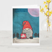 Santa Gnome Karte (Gelbe Blume)