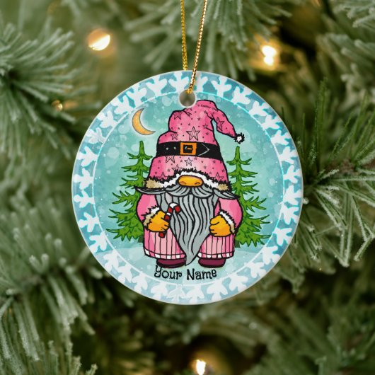 Santa gnome keramik ornament (Baum)