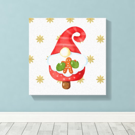 Santa Gnome Leinwanddruck (Insitu (Holzboden))
