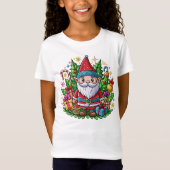 Santa Gnome mit Geschenken und Feriendekorationen T-Shirt (Vorderseite)