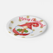 Santa Gnome Pappteller (Schrägansicht)